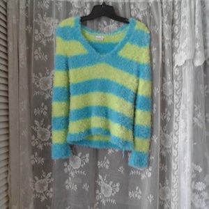 Neon Green/Teal Blue Furry Sweater